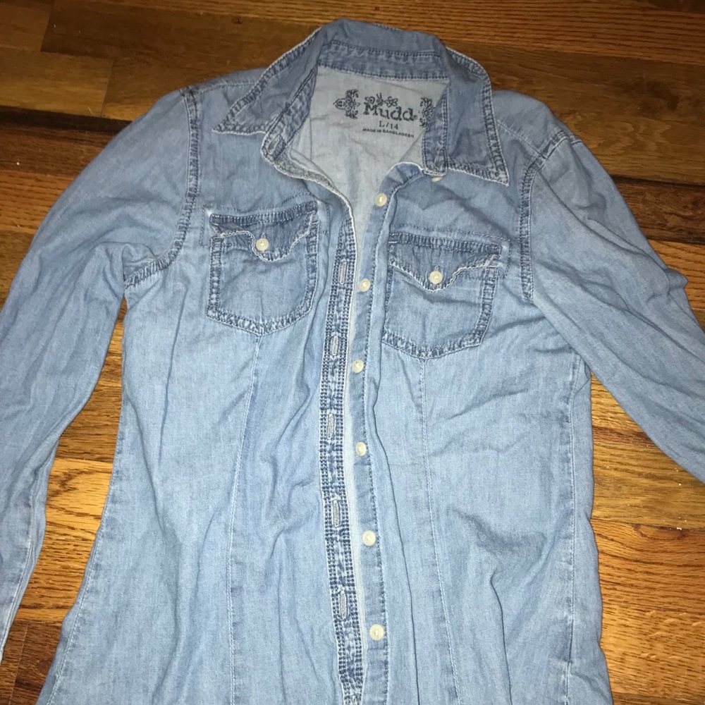 jean button up shirt
